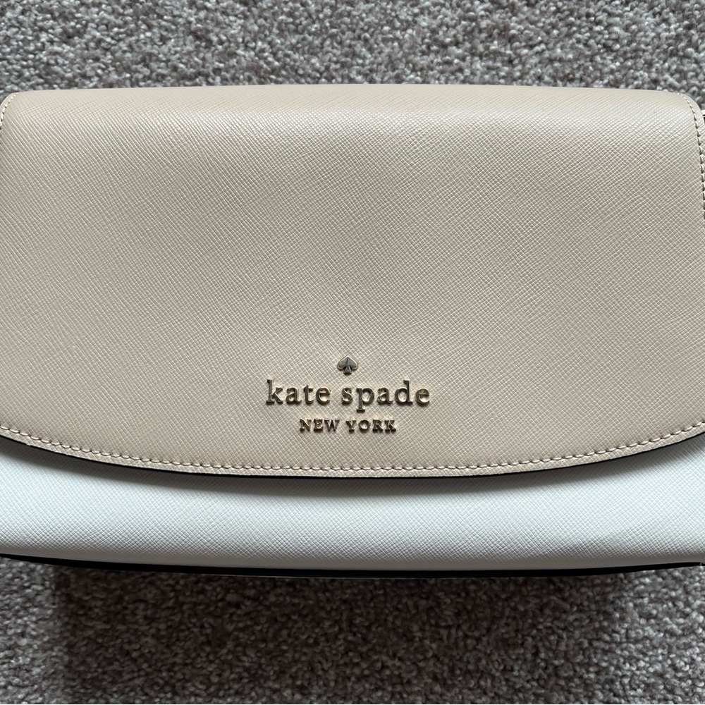 kate spade Beige and White Crossbody Bag